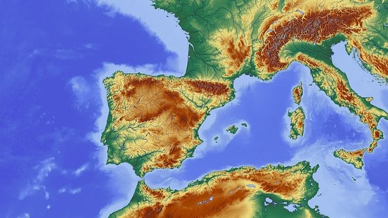 Bajar mapa físico español
