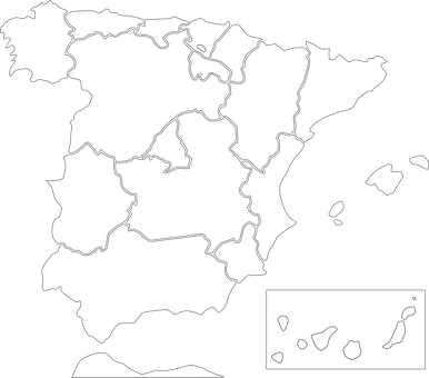 Descarga la plantillas del mapa de España por comunidades